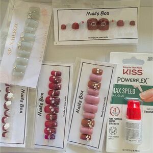 Assorted Nail Press On Fake Sets with Glue